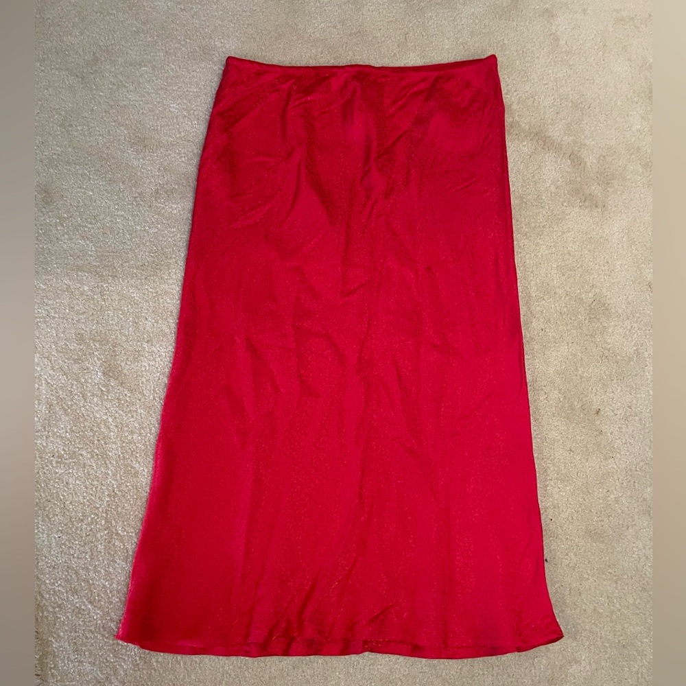 H&M subtle leopard satin midi skirt